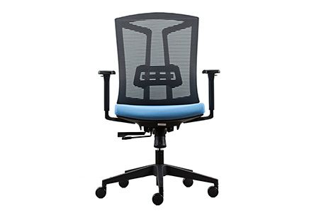 Mid Back Task Chair (Grey Mesh & Blue Fabric)